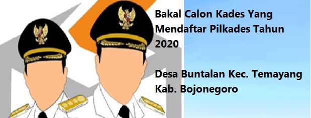 BAKAL CALON KADES PILKADES TAHUN 2020, DESA BUNTALAN KECAMATAN TEMAYANG